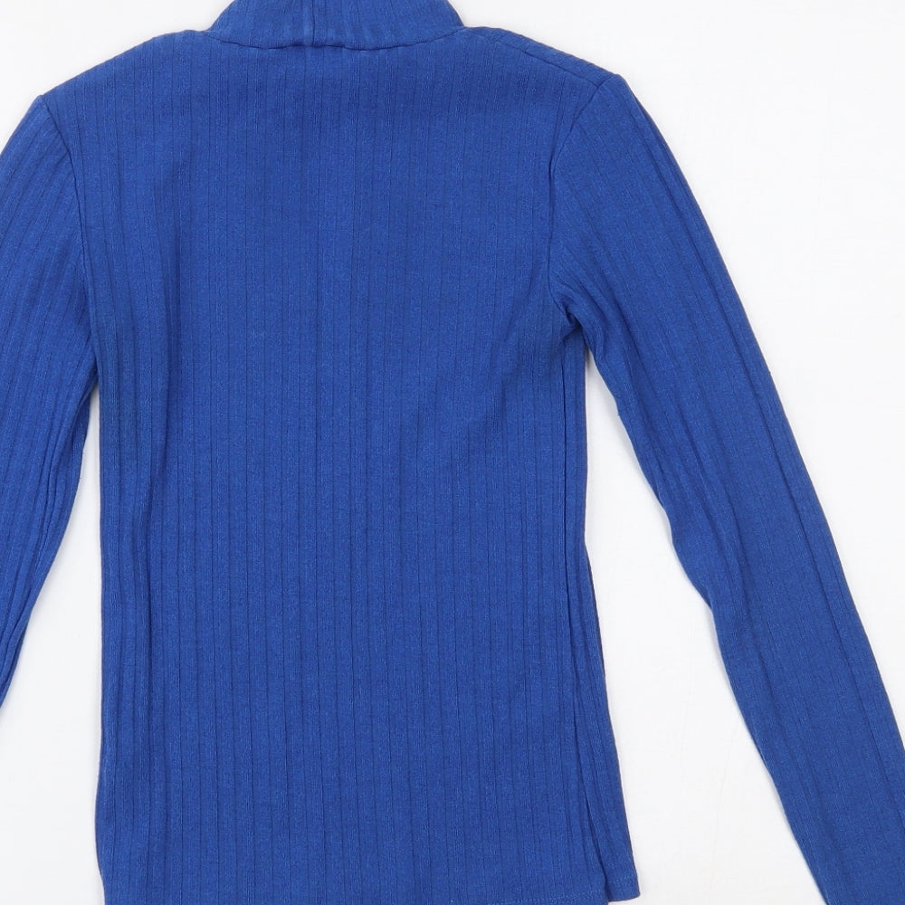 Topshop Womens Blue Basic Blouse Size 6