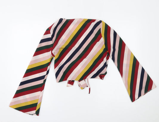 Primark Womens Multicoloured Striped Basic Blouse Size 6