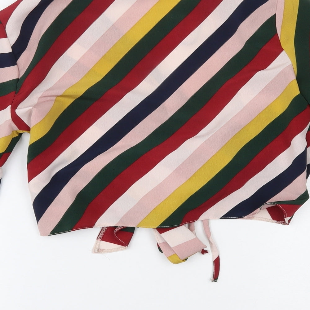 Primark Womens Multicoloured Striped Basic Blouse Size 6