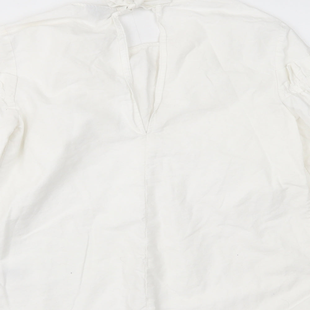 Womens UK Size 6 Topshop White Basic Blouse