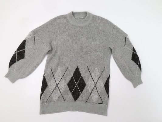 Womens UK Size S Noisy may Grey Pullover Jumper
