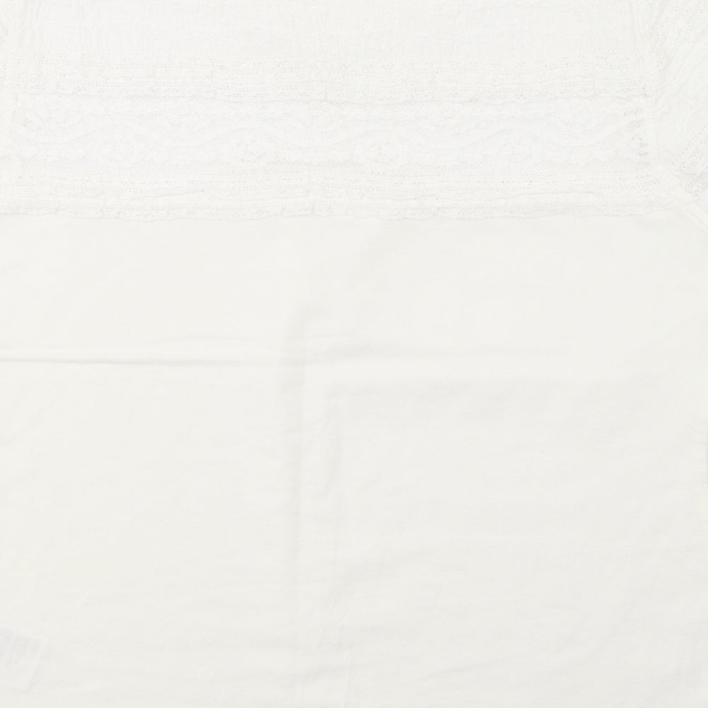 Womens UK Size L H&M Ivory Basic T-Shirt
