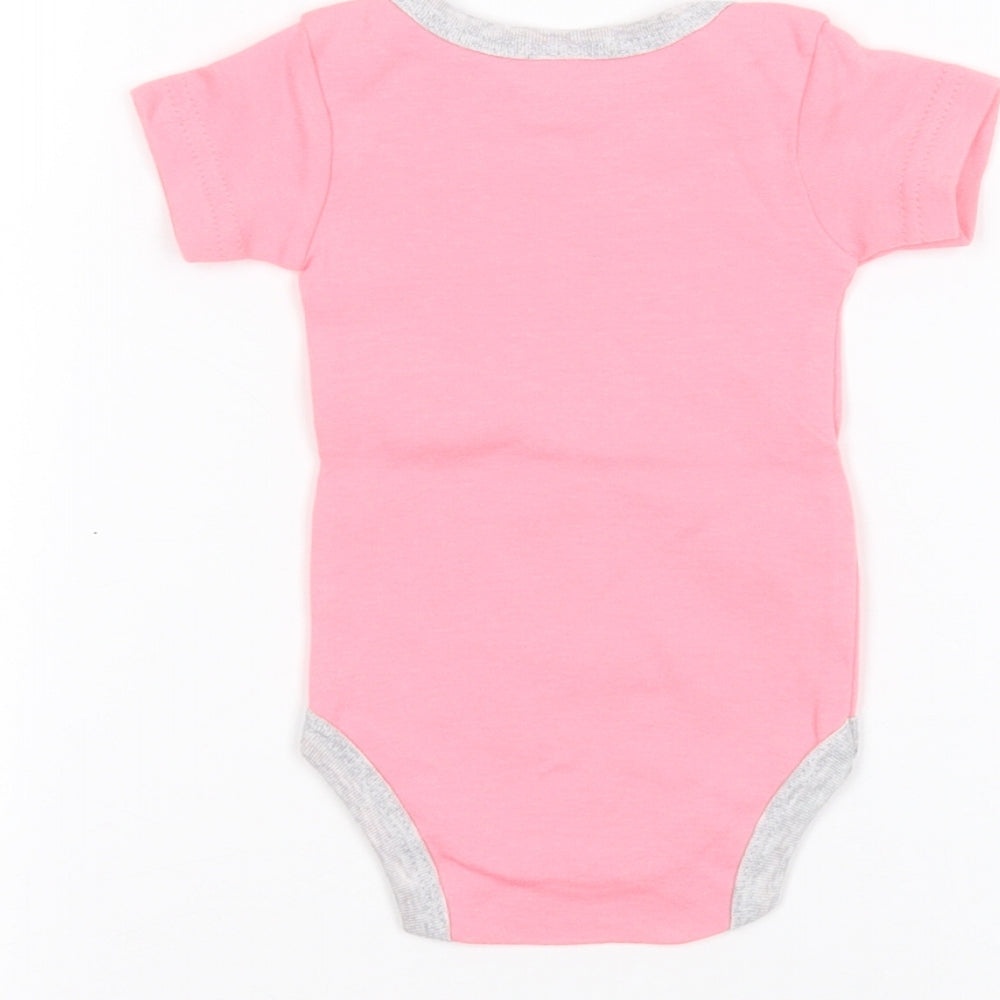 Brand and care label for Modern Baby Baby Pink Babygrow One-Piece, size 0-3, Months