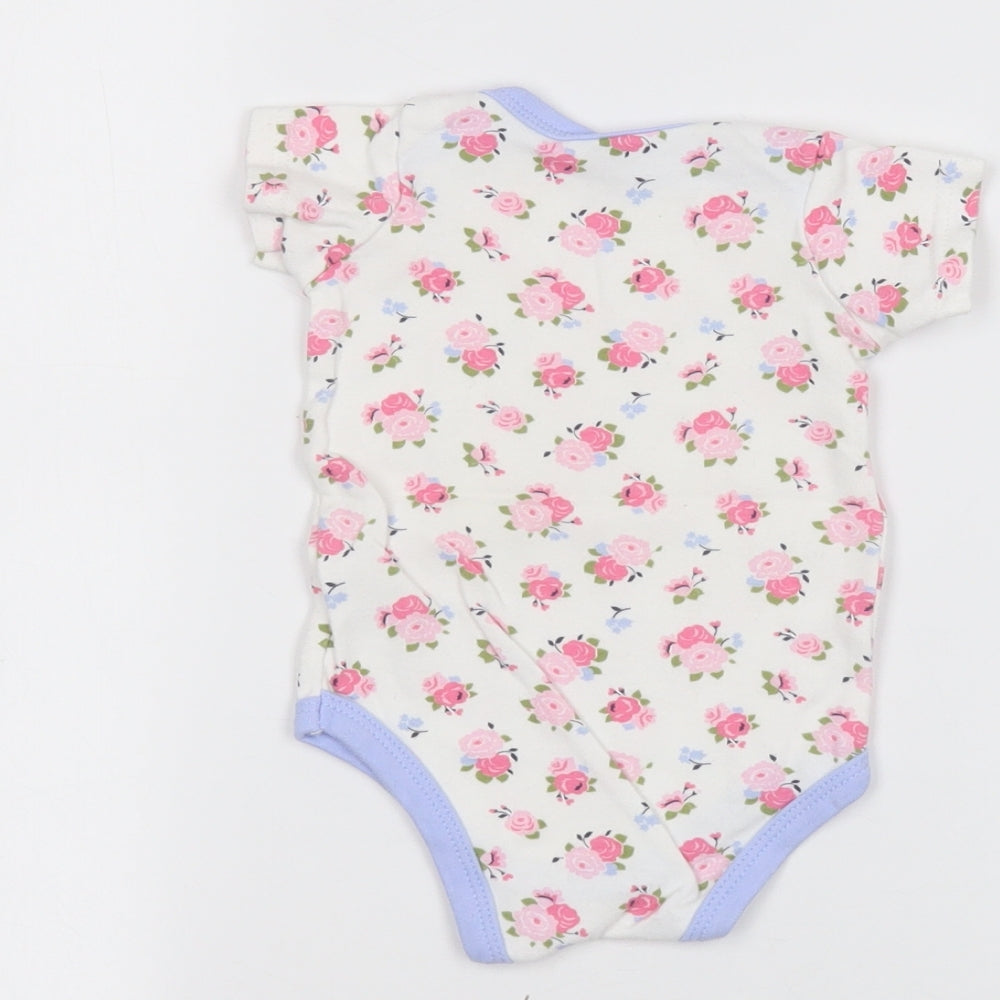 Luvable Friends Baby White Spotted Babygrow One-Piece Size 0-3 Months