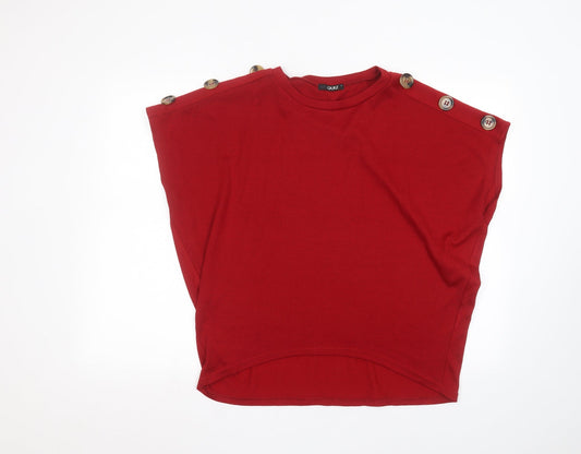 Additional front view of Quiz women’s red basic t-shirt, size S