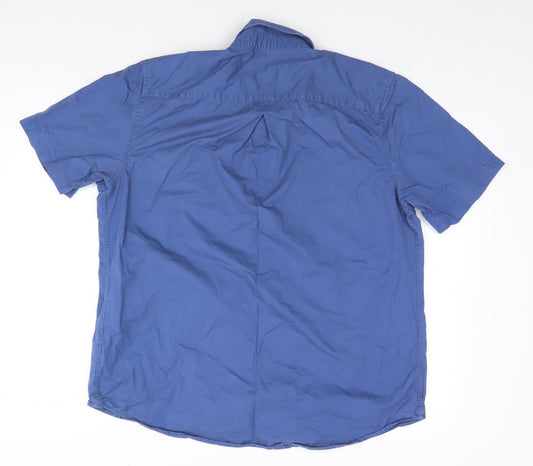 River Island Mens Blue Button-Up Size L