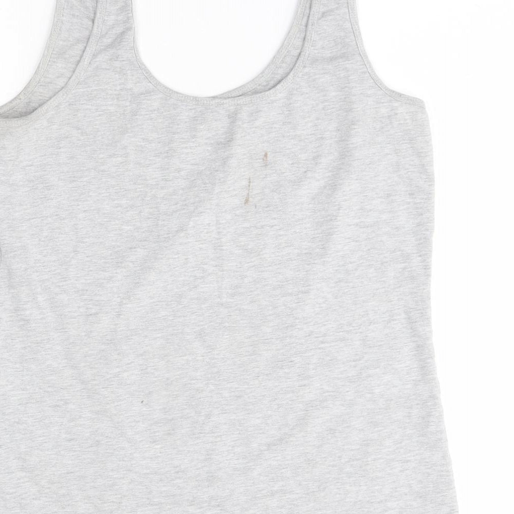 Brand and care label for Primark women’s grey basic tank, size L