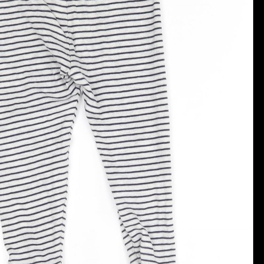 George Girls Grey Striped Pyjama Pants Size 2-3 Years