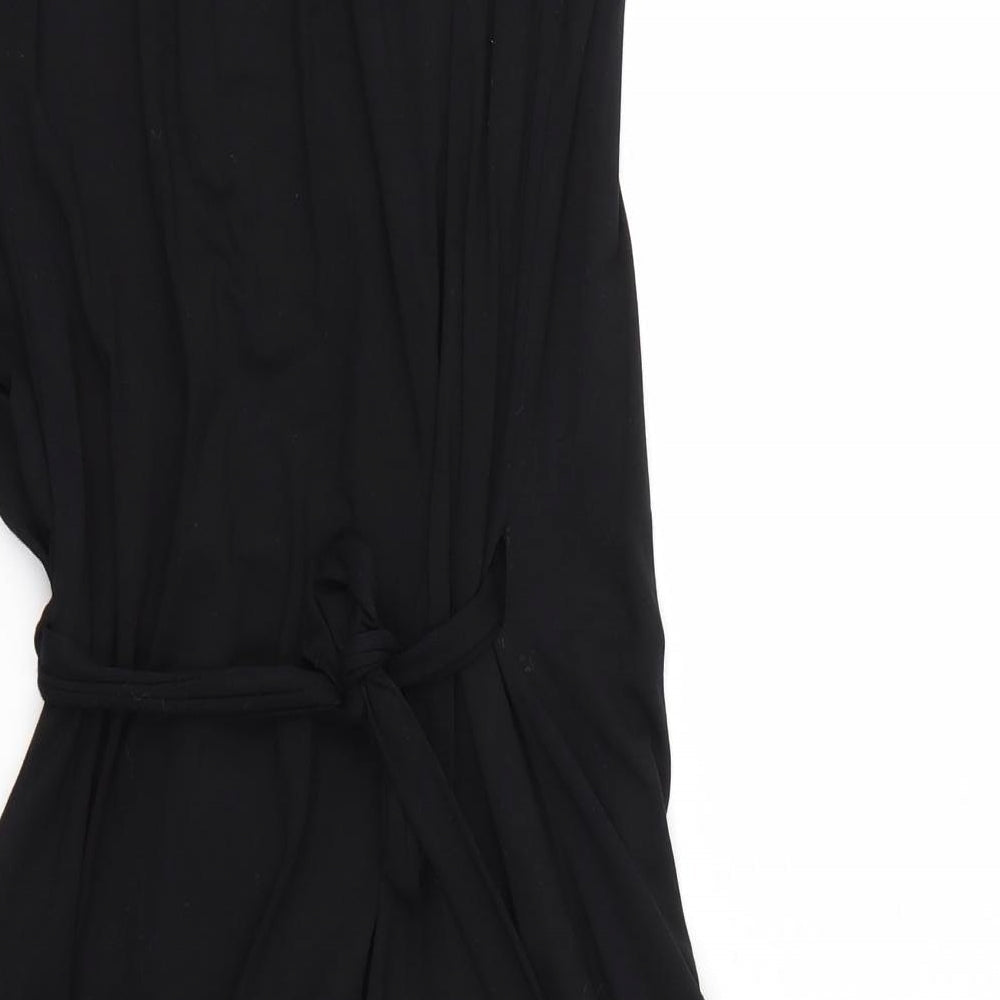 Brand and care label for Dorothy Perkins women’s black a-line, size UK 10