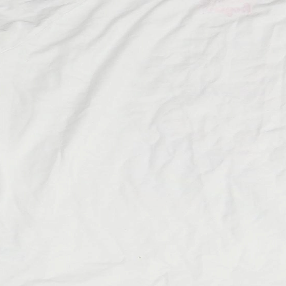 Brand and care label for Matalan girls’ white basic t-shirt, size 12, years - unicorn