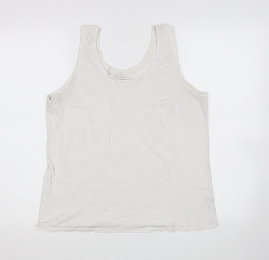 Womens UK Size 14 Papaya White Basic Tank