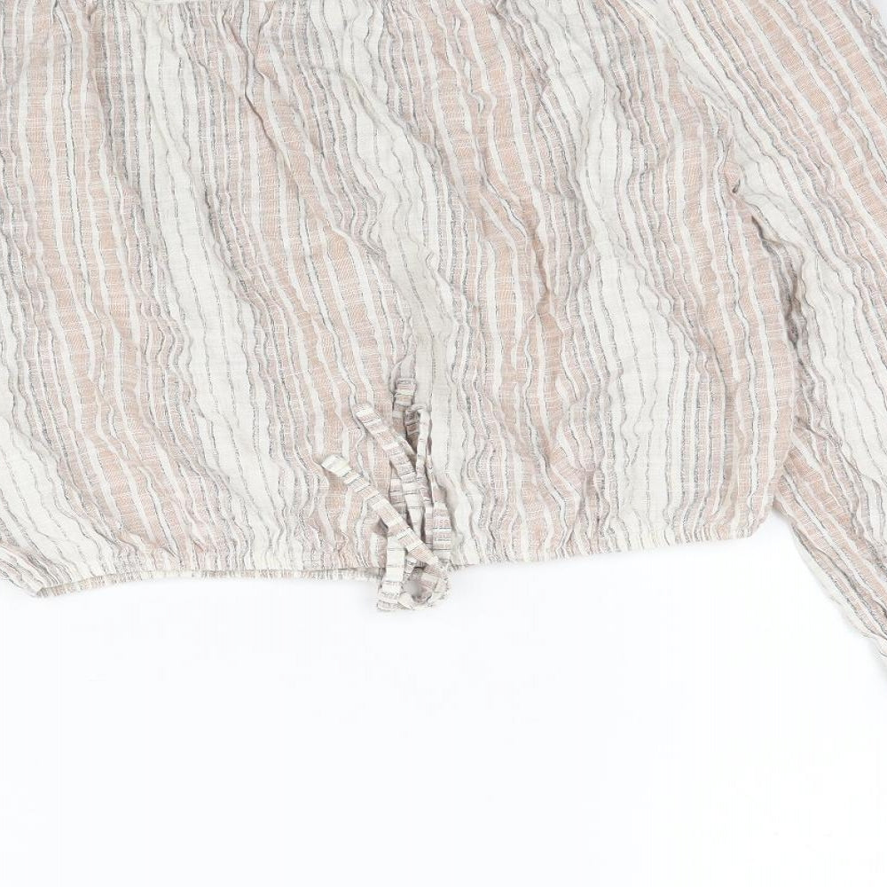 Primark Womens Multicoloured Striped Basic Blouse Size 14