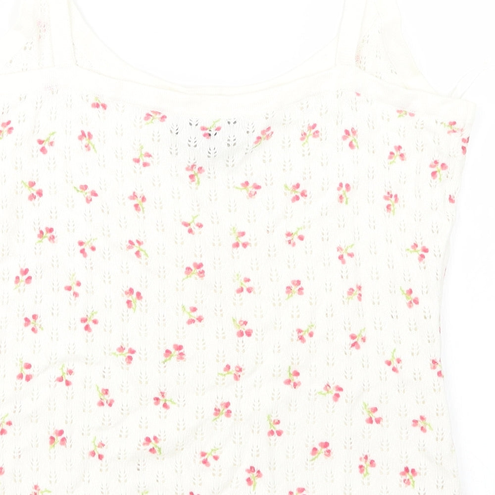 INC International Concepts Womens White Floral Pullover Jumper Size L