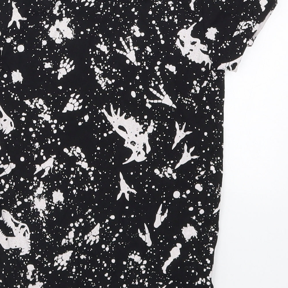Matalan Boys Black Basic T-Shirt Size 6 Years - Abstract Dinosaurs