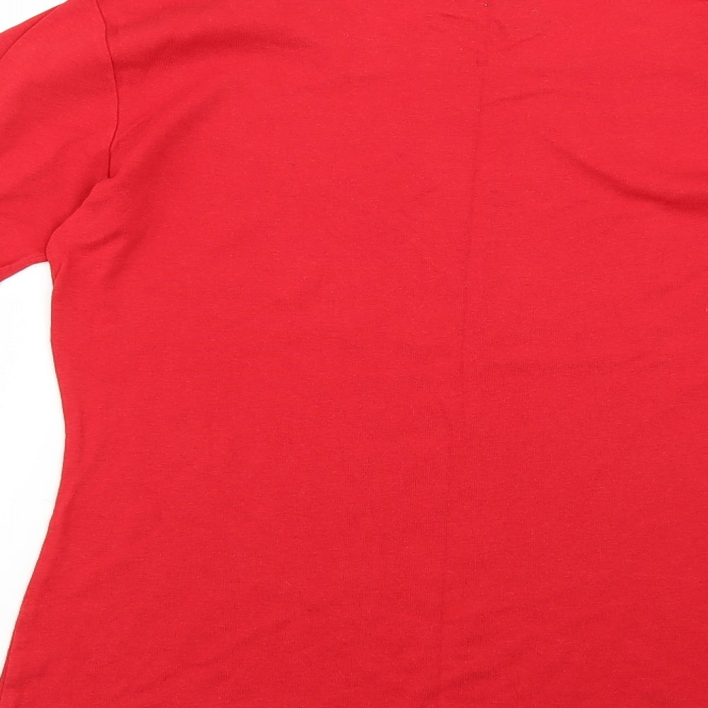 Papaya Womens Red Basic T-Shirt Size 14