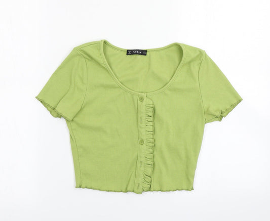 Womens UK Size XS SheIn Green Cardigan Jumper