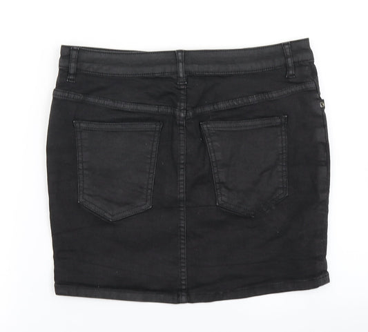 Divided Womens Black Denim A-Line Skirt Size 10