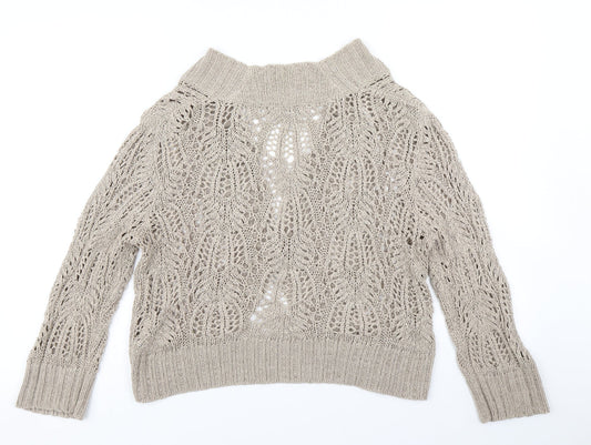 M&Co Womens Brown Knit Cardigan Jumper Size M