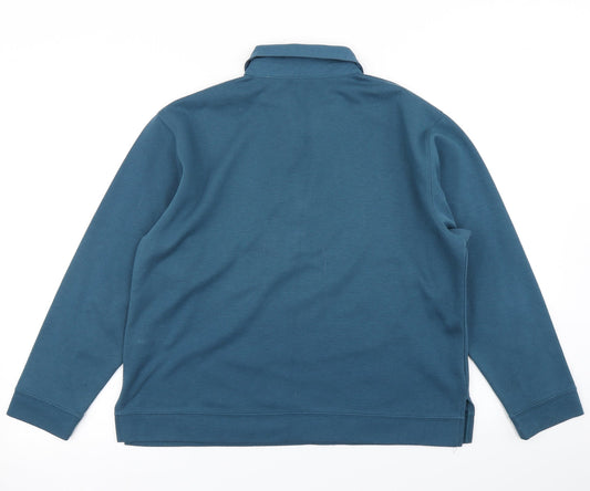 First Avenue Womens Blue Basic Polo Size L