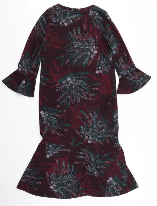 NEXT Womens Purple Floral Mermaid Size 8