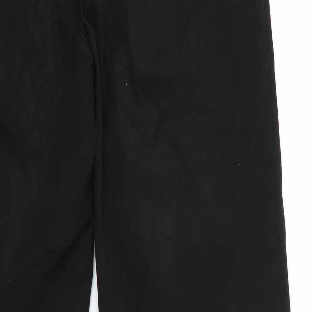 Brand and care label for Burton men’s black dress pants trousers, size 36, in, 20-inch leg