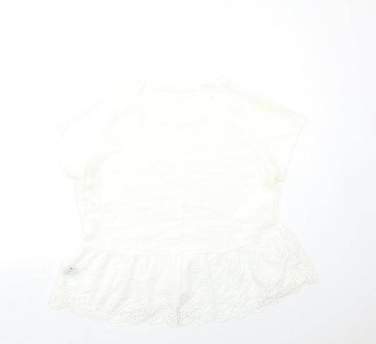 SheIn Womens White Basic T-Shirt Size L