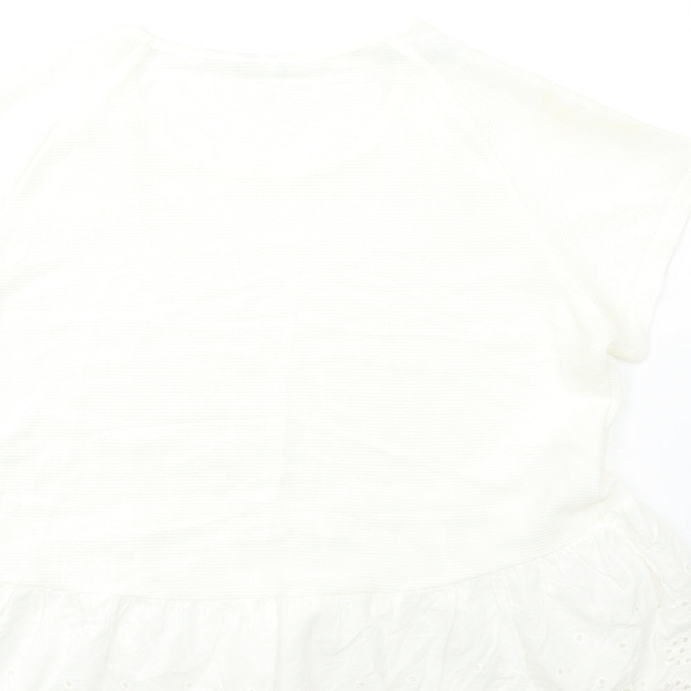 SheIn Womens White Basic T-Shirt Size L