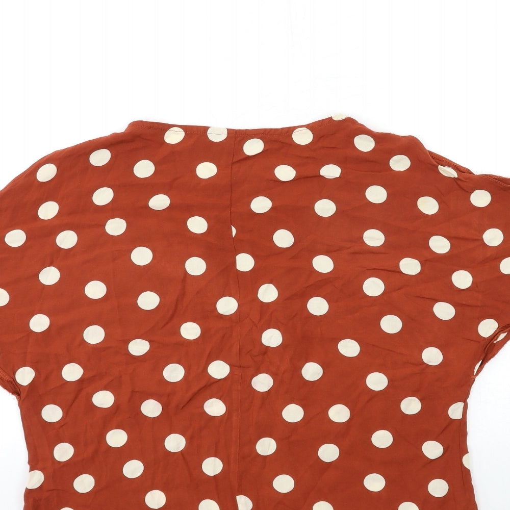 Womens UK Size 12 New Look Brown Basic Blouse