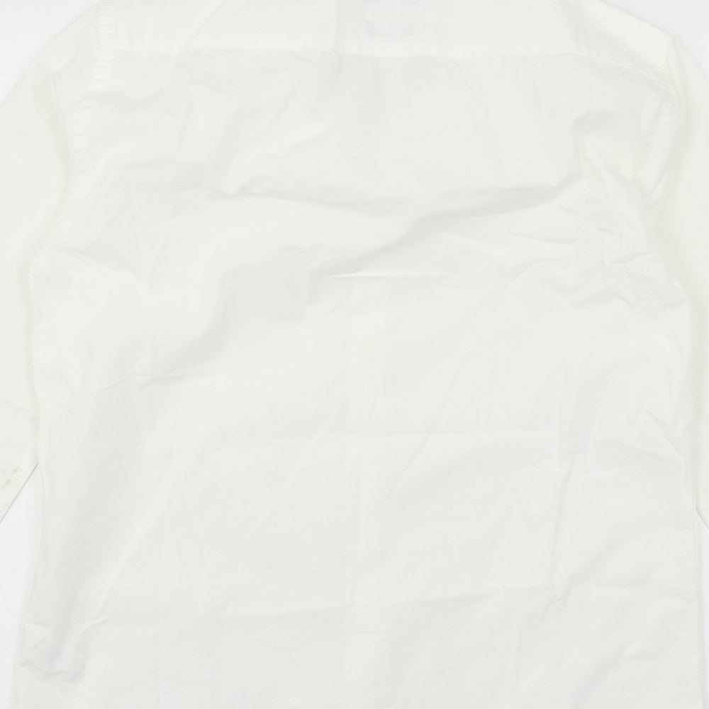 Mens UK Size 14.5 Lime Haus White Button-Up Long Sleeve Casual Shirt
