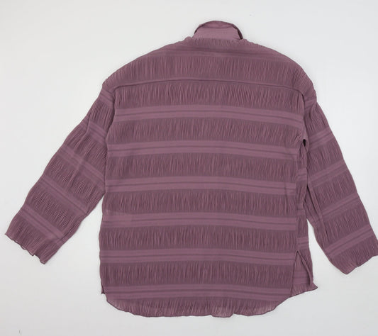 Womens UK Size 8 Club L Purple Basic Button-Up