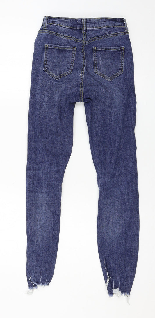 Denim & Co. Womens Blue Denim Skinny Jeans Size 8 L27 in