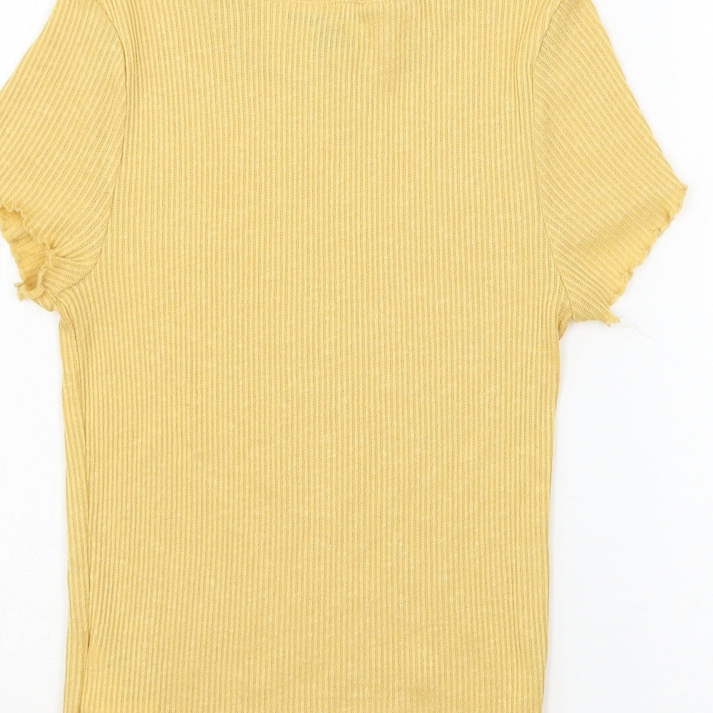 Primark Womens Yellow Jersey Basic T-Shirt Size 4