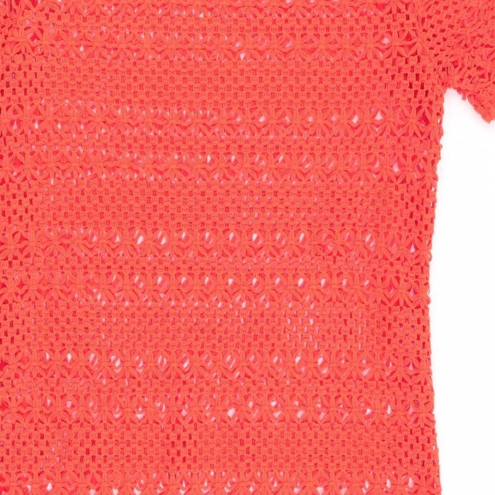 Brand and care label for Next women’s orange fit & flare, size UK 12