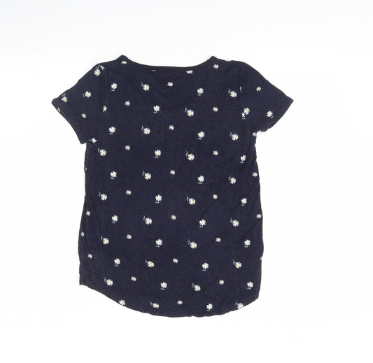 Womens UK Size XS Hollister Blue Basic T-Shirt