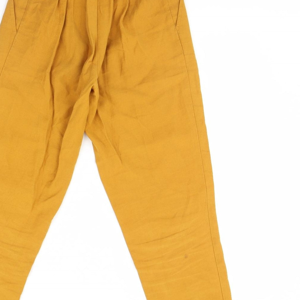 Womens UK Size XS H&M Regular Fit Yellow Trousers