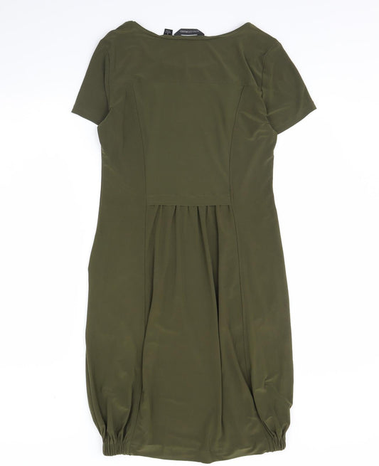 Nina Leonard Womens Green Sheath Size S