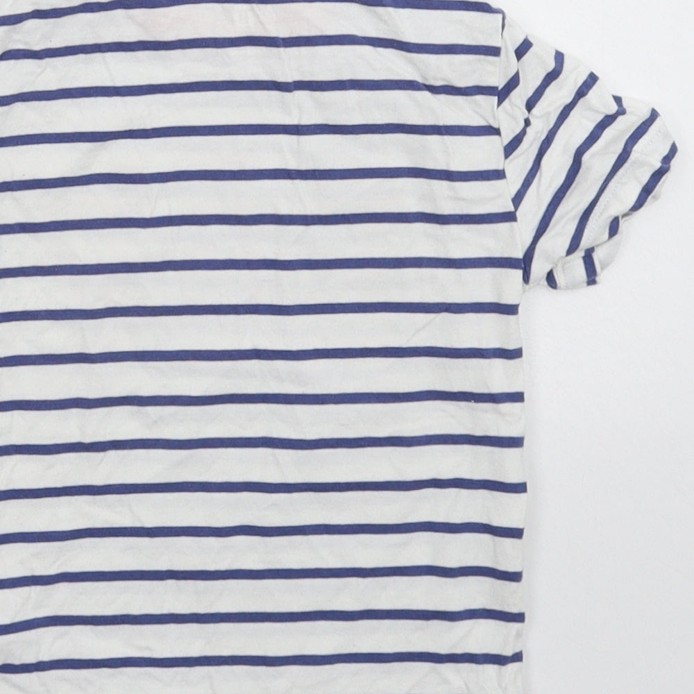Brand and care label for Gap Baby White Striped Basic T-Shirt, size 24, Months