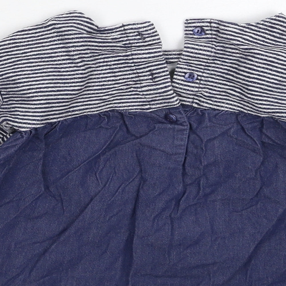 NEXT Girls Blue Striped Fit & Flare Size 12-18 Months