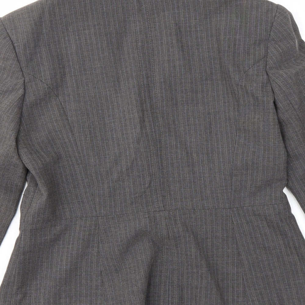 Brand and care label for Autonomy women’s grey jacket blazer, size UK 10