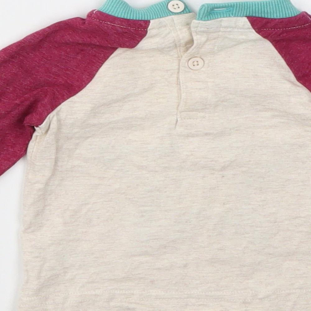 Brand and care label for M&Co girls’ multicoloured geometric basic t-shirt, size 0-3, months