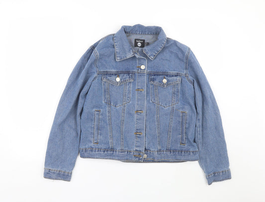 Boohoo Womens Blue Denim Jacket Coat Size 6