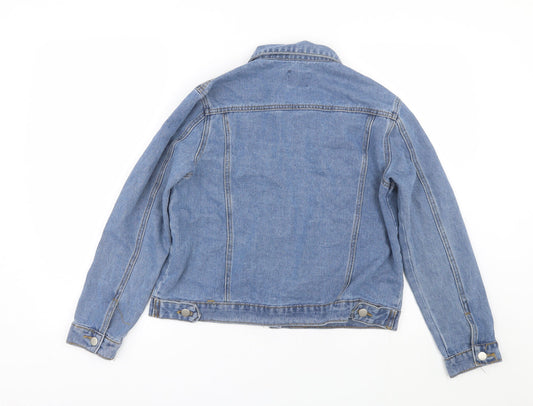 Boohoo Womens Blue Denim Jacket Coat Size 6