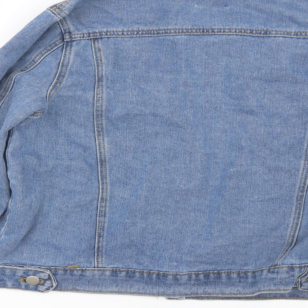 Boohoo Womens Blue Denim Jacket Coat Size 6