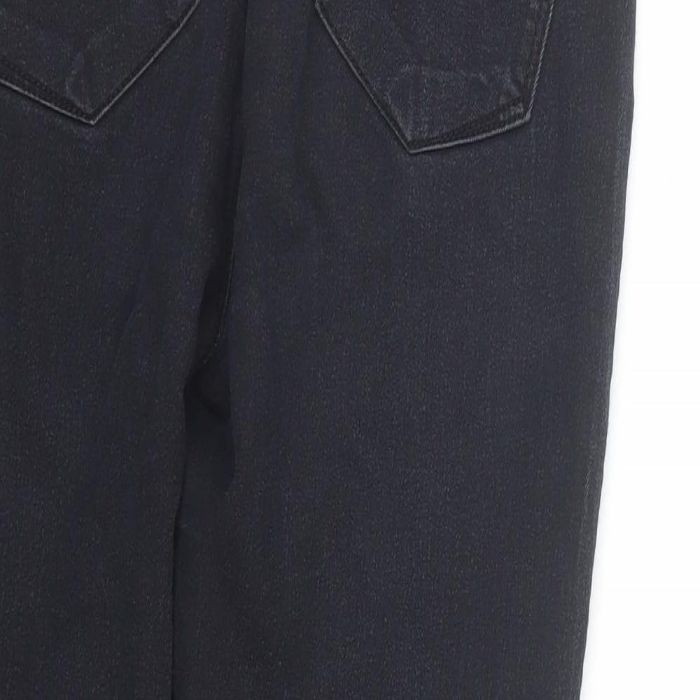 Brand and care label for Denim co women’s black denim skinny jeans, size UK 8, 26-inch leg