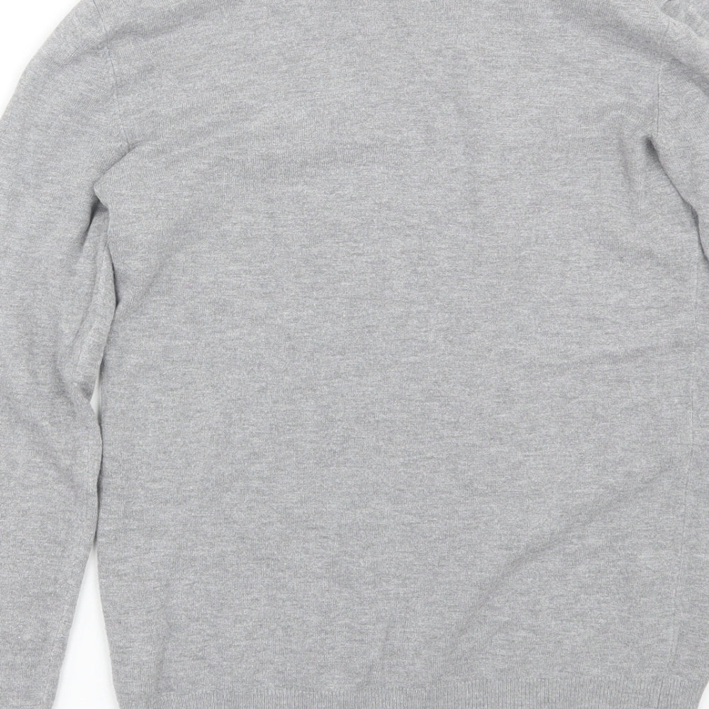 Brand and care label for Dorothy Perkins women’s grey jumper, size UK 10