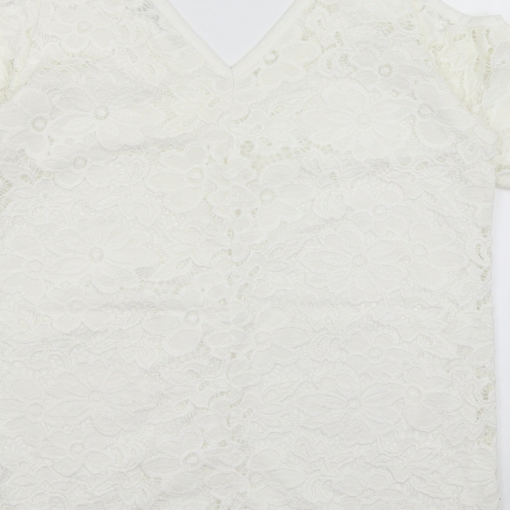 Womens UK Size 12 Very White Basic T-Shirt
