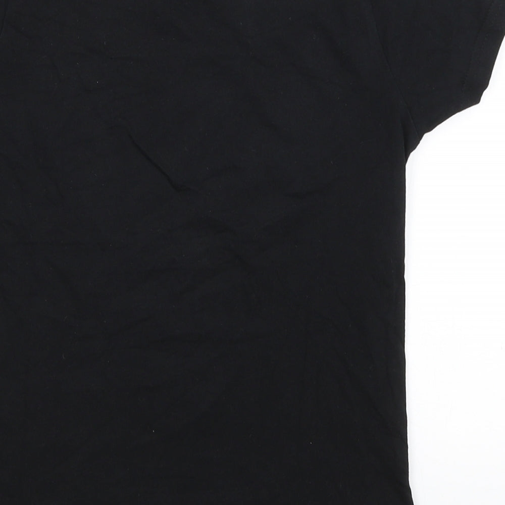 Brand and care label for Primark girls’ black basic t-shirt, size 7-8, years - flossing
