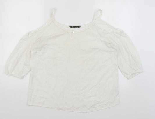 Womens UK Size 12 Bonmarche White Basic Blouse