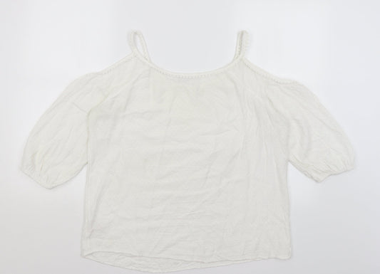 Bonmarche Womens White Basic Blouse Size 12