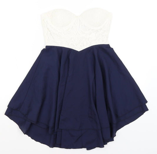 Additional front view of Club L women’s blue bodycon, size UK 10